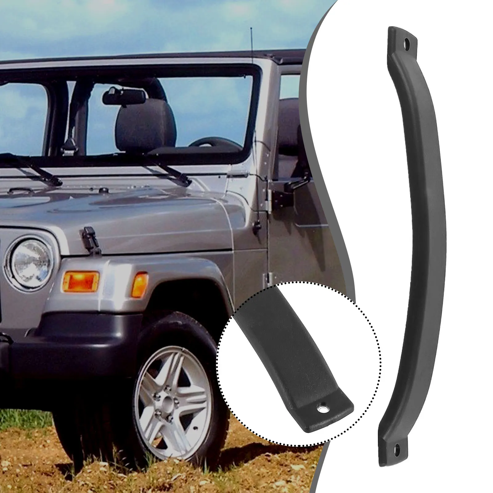 car Interior Door Pull Handle Grab Plastic for Jeep Wrangler TJ LJ 1997 2006 Front Left/Right Placement 5ES43DX9 Door Pull Strap