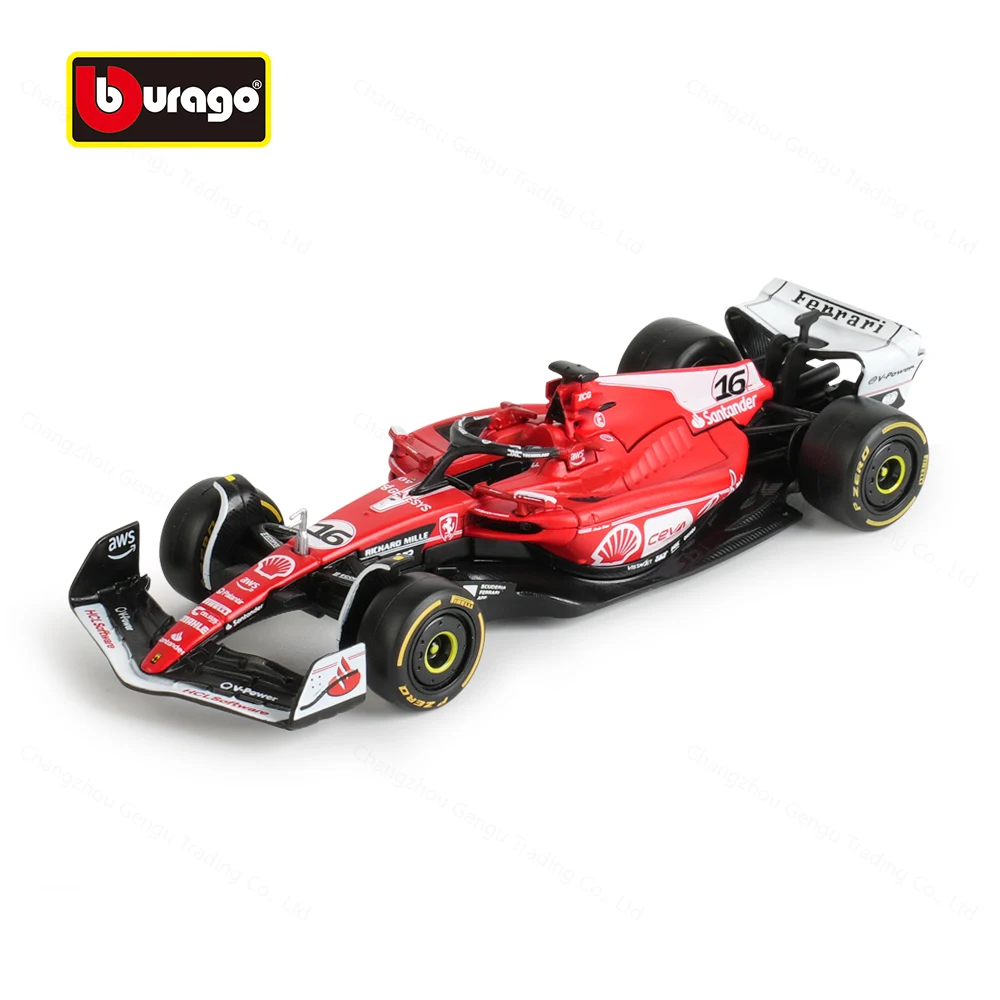 Bburago 1:43 2023 Ferrari SF23 Las Vegas #16 #55 F1 mobil balap Formula statis simulasi Diecast Model logam campuran