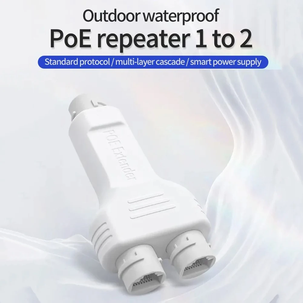 Extensor POE impermeable de 2 puertos, enchufe y reproducción de alta potencia de 30W, 10/100Mbps, para exteriores, interruptor NVR, cámara IP, AP