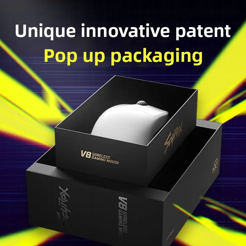 ماوس ألعاب لاسلكي SCYROX V8 خفيف الوزن مع جهاز استقبال 8k مثل غلاف الطلاء 3950 مستشعر بيئة العمل ماوس ألعاب مخصص