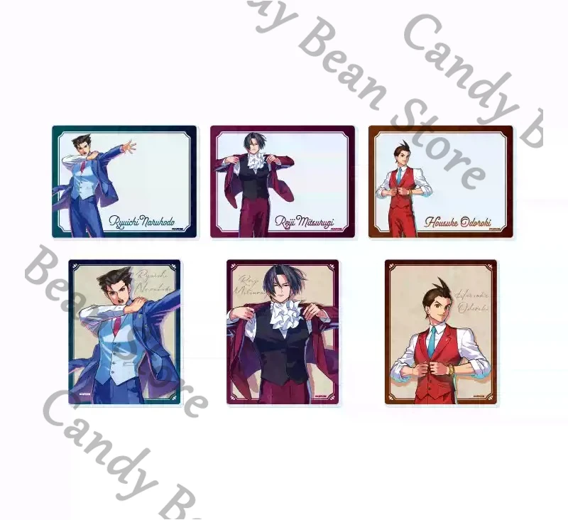 

Anime Genuine Ace Attorney Phoenix Wright Miles Edgeworth Apollo Justice Cosplay Transparent Card Cartoon Group Photo Cards Gift