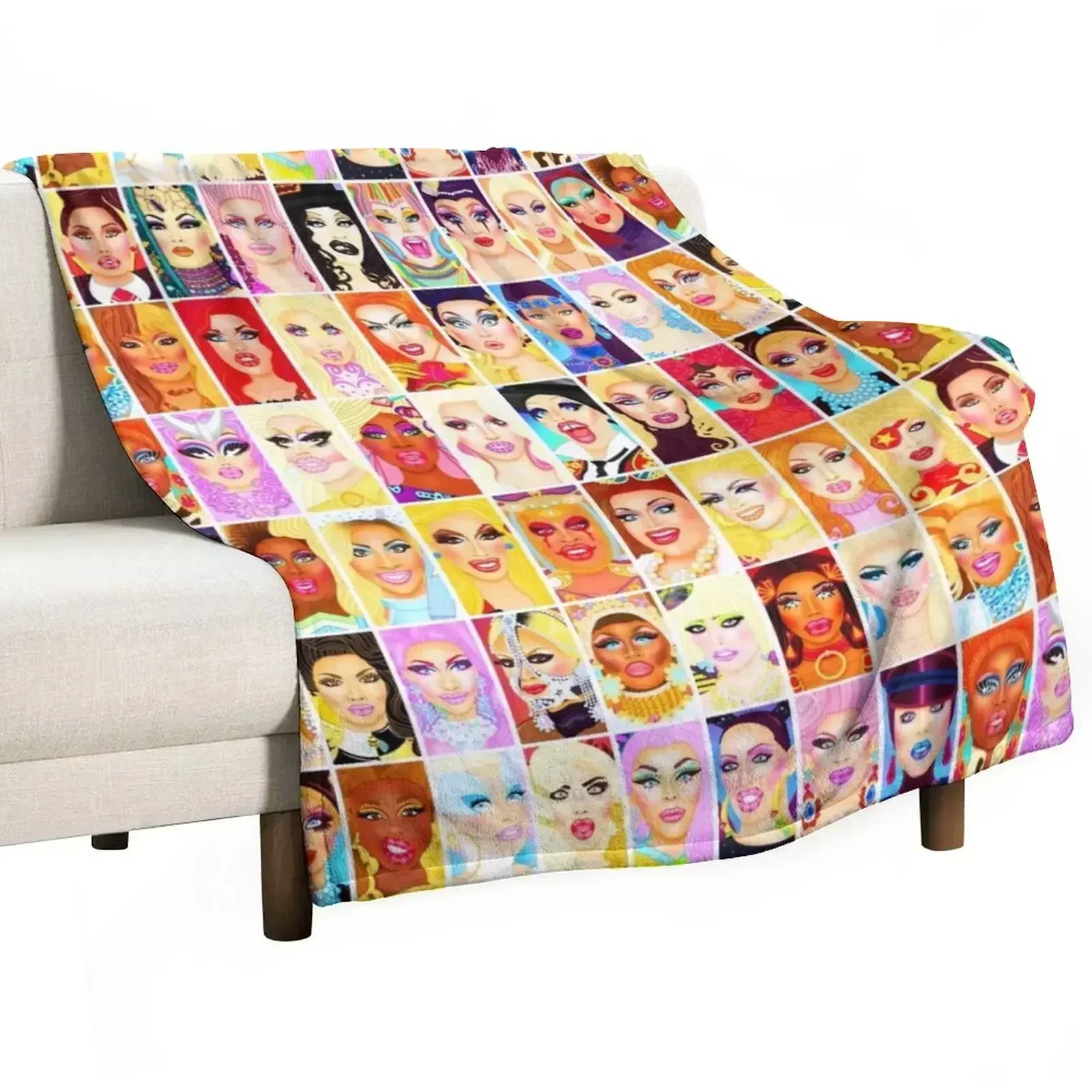 DRAG QUEEN ROYALTY Throw Blanket Plaid on the sofa decorative warm for winter Plush Custom For Baby Blankets