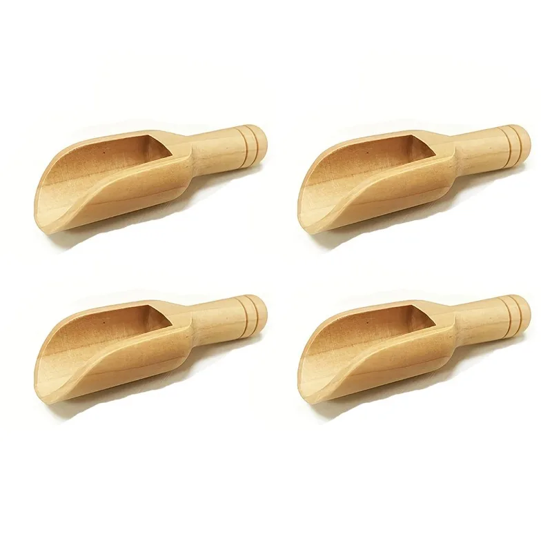 Mini Wood Tea Coffee Spoon for Ground Sugar Seasoning-Multipurpose Small Spoons Wooden Scoop for Jars Canisters