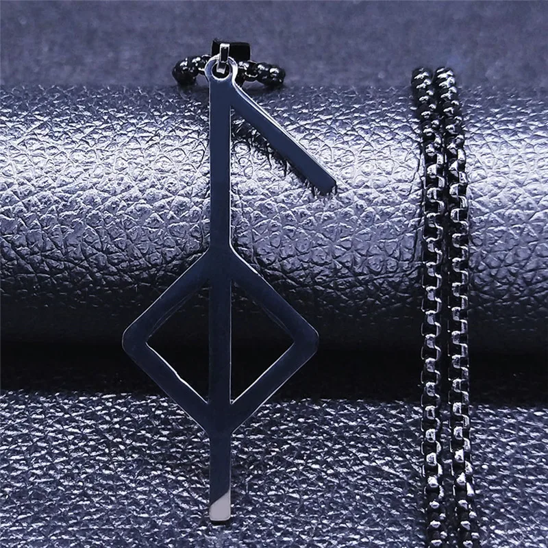 Viking Nordic Runes Odin Bindrune - Good Health Stainless Steel Necklace Men/Women Necklaces Jewelry acero inoxidable N1087BKS06