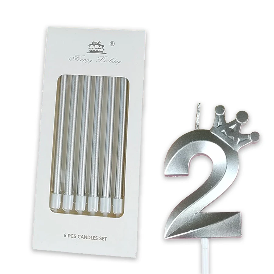 Combination Set Pencil Thread Candle Numbers 0-9 Happy Birthday Cake Decoration Children's 100Th Day Creative Party Cake Candles