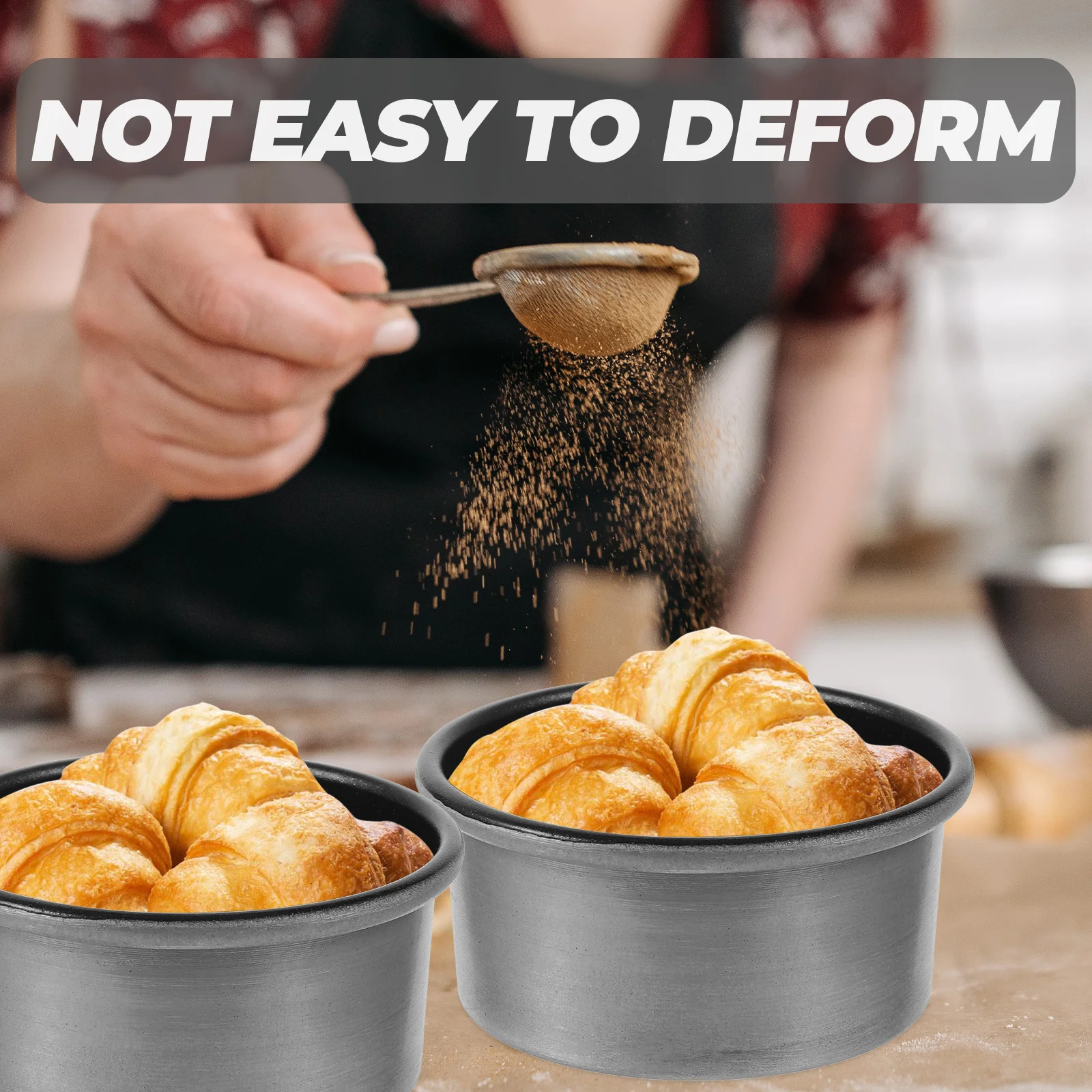 

Round Cake Mold Metal Pans for Baking Mini Tins Wedding Cheese Non Stick Small Layered Pan Even Heating Leak Proof Design