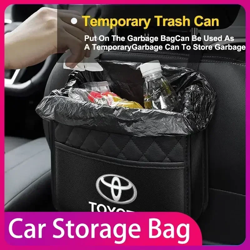 

Car Backseat Multifunction Leather Hanging Storage Bag Interior Accessories For Toyota C-hr Prado Rav4 Yaris Hilux Corolla Camry