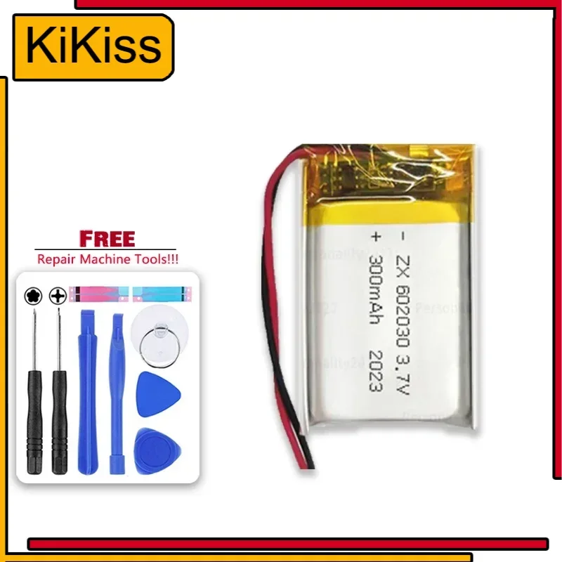 Battery 602030 (2 Cable, Without Connector) 300mAh for Bluetooth MP3 Wireless Card Audio Recorder Bateria Warranty