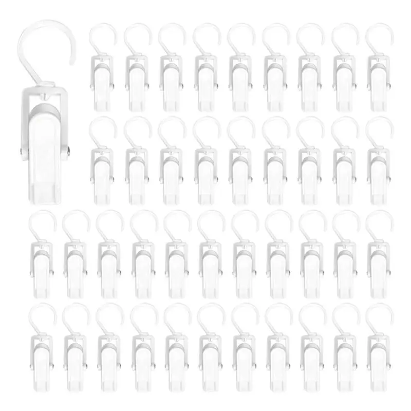 Customer Favorite 50Pcs Multifunctional Plastic Clip Store Clothes Clip Rotating Hook Curtain Storage Clip Household Rotating So