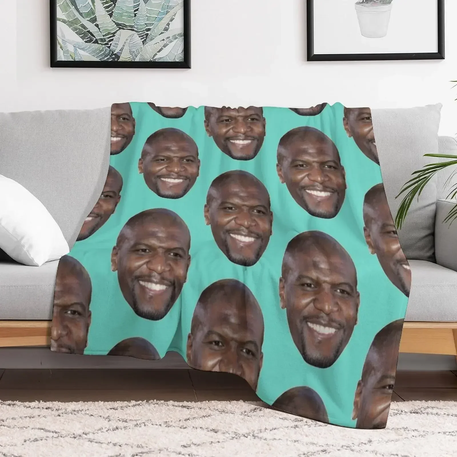

Terry Crews Throw Blanket Soft Plush Plaid Bed linens Thin Blankets