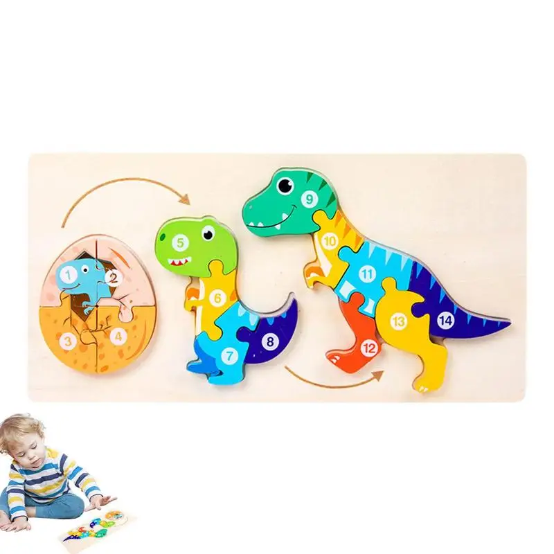 Wooden Montessori Puzzle Animal Shape Toddler Puzzles Jigsaw Toy Fine Motor Ability Game Early Learning Preschool Educational