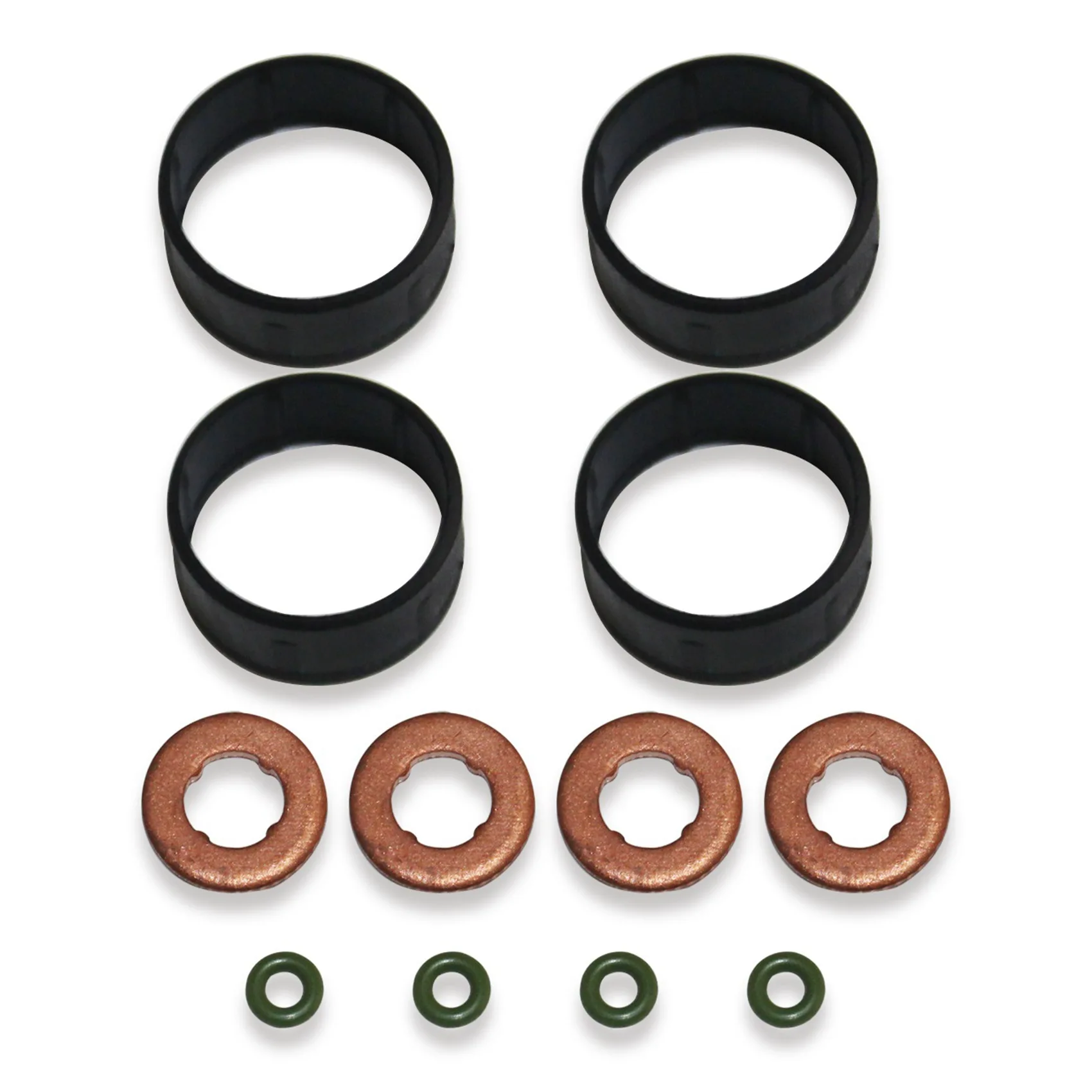 12 PCS Injector Seal Set 1204698 2S6Q-9F593-AC Rubber Fuel Injector Seal Set for Ford Fiesta 1.4 TDCi