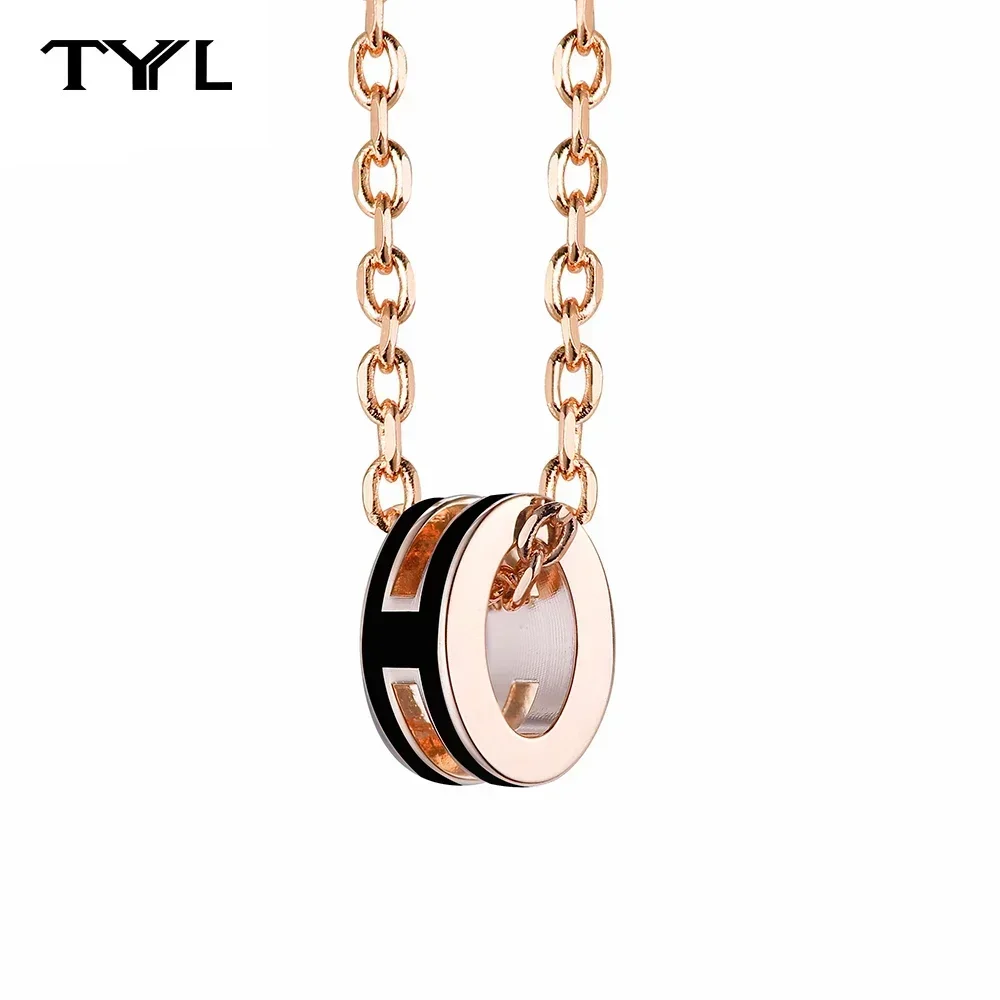 TYYL H Letter Necklace for Women Simple Temperament All Clavicle Chain Accessories Light Luxury Collar H Pendant Chains Jewelry