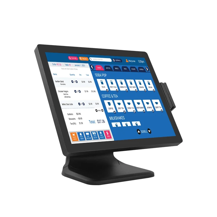 New 17-Inch High Definition 10-Finger Touch Display Black Metal Housing POS Monitor with USB Interface for Supermarket Checkout