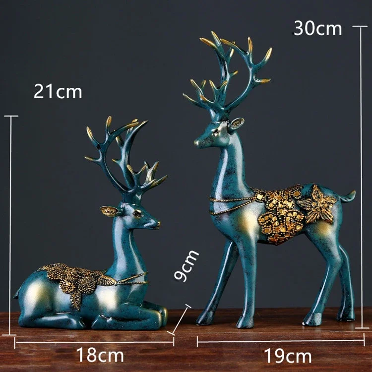 Deer Figurine Modern Livingroom Desktop Creative Resin Ornament Deer Figurine Luxury Nordic