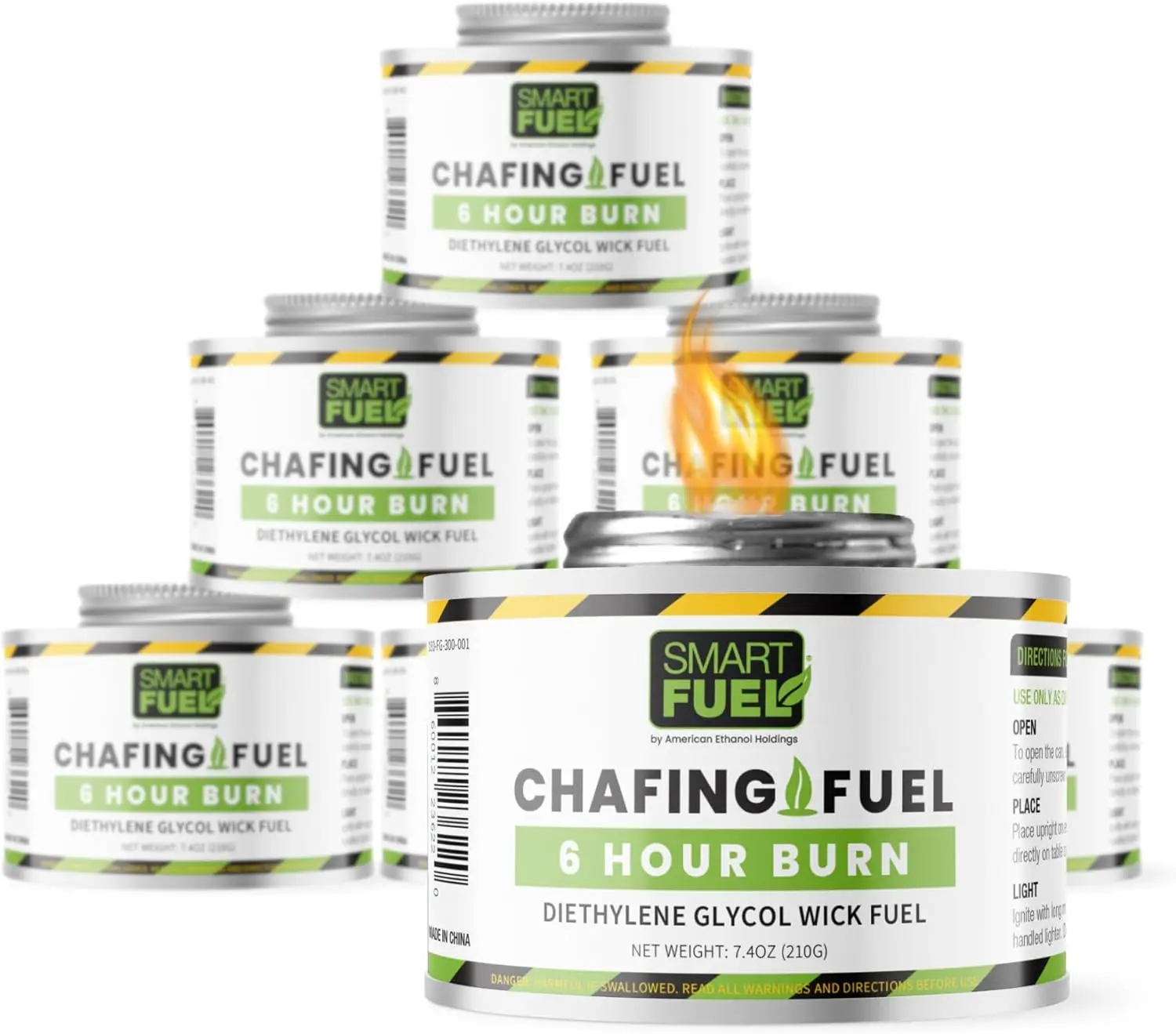 Smart Fuel 6-Hour Chafing Fuel Cans - Canned Heat Fuel for Chafing Dishes, Food Warmers, Buffet Warmers, Gel Fuel, Chafer Fuel,