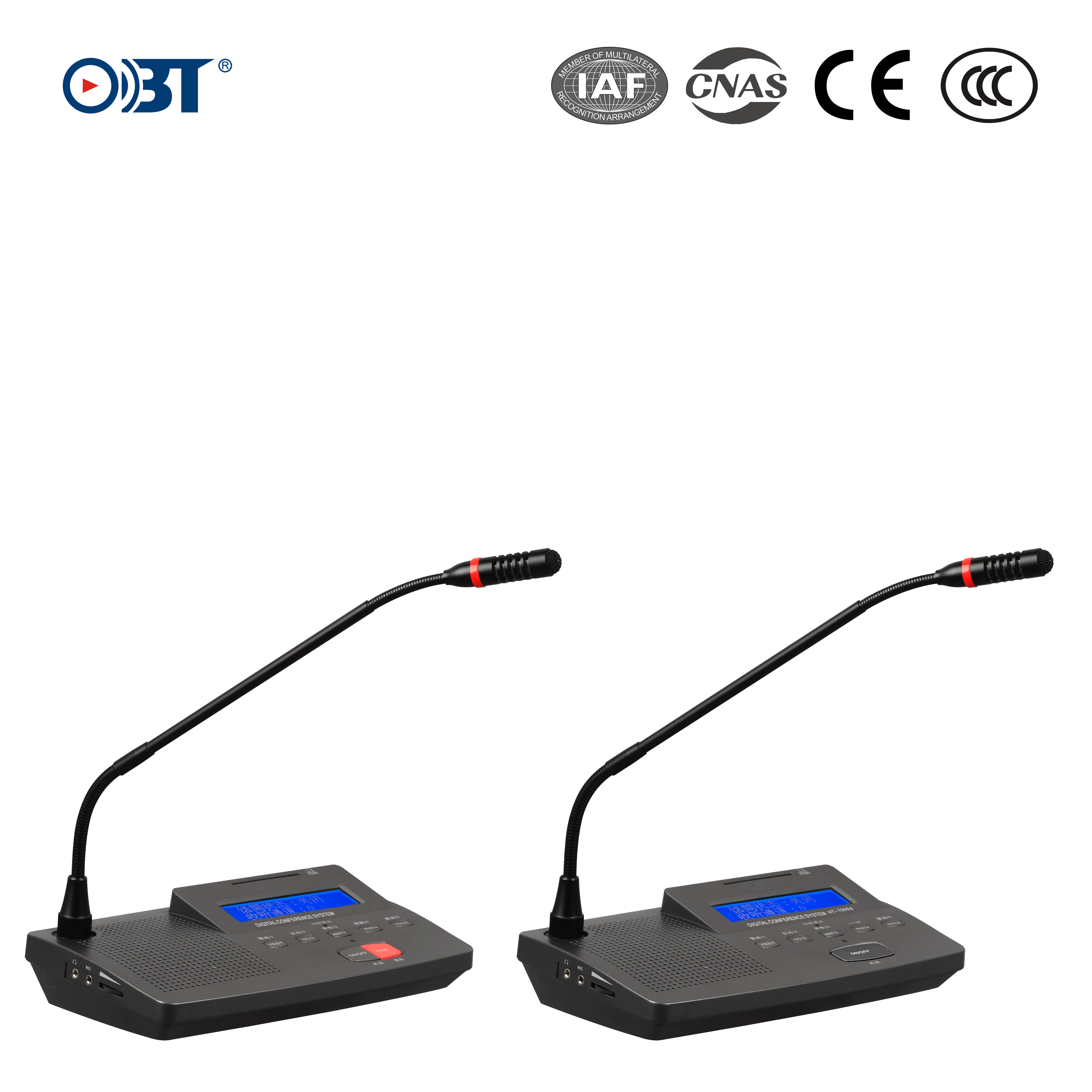 OBT-6000B sistema di riunione multifunzione Audio Desk-Stand delegato microfono Conference Office