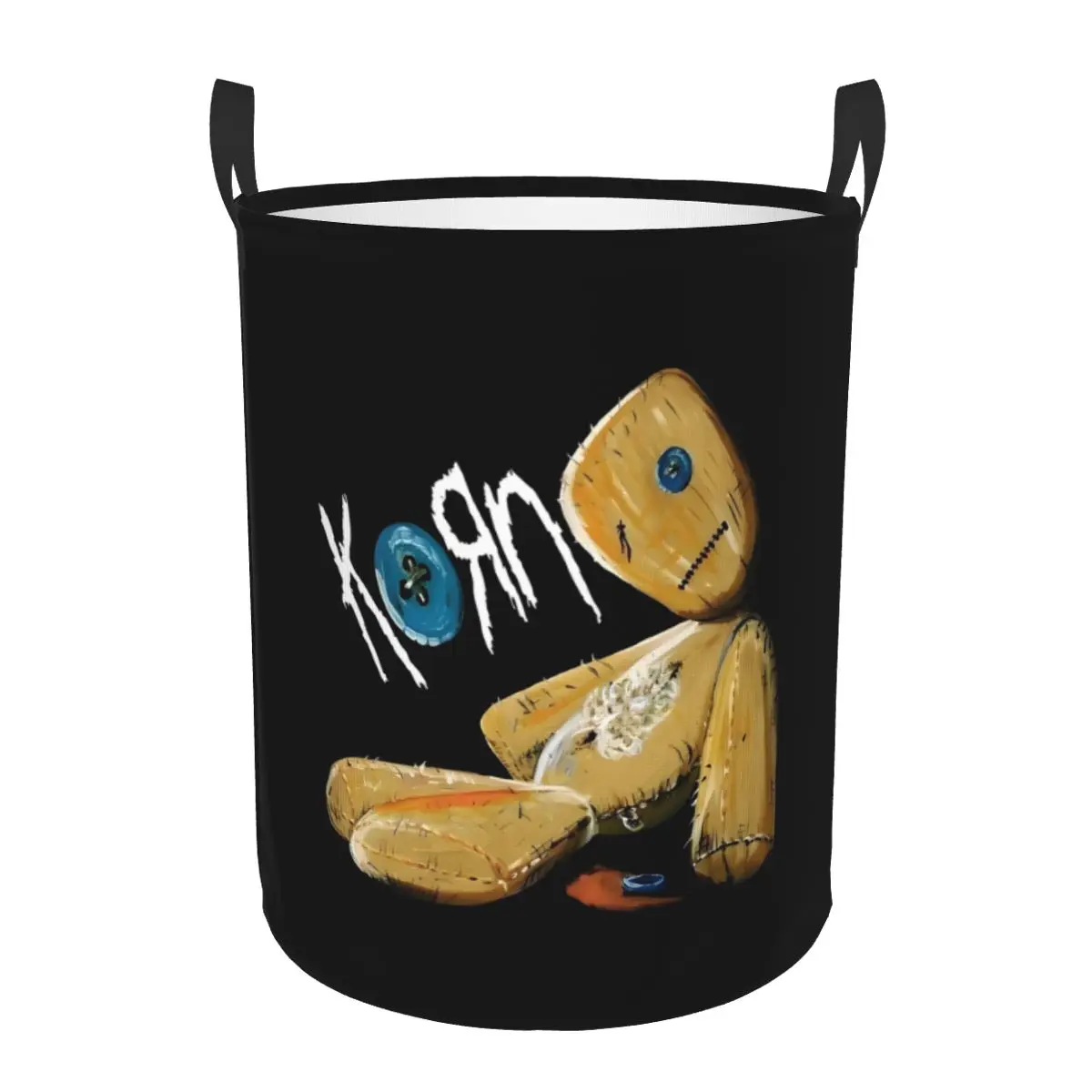 Custom Korns Heavy Metal Music Hard Rock Roll Laundry Basket Foldable Large Capacity Clothing Storage Bin Band Baby Hamper