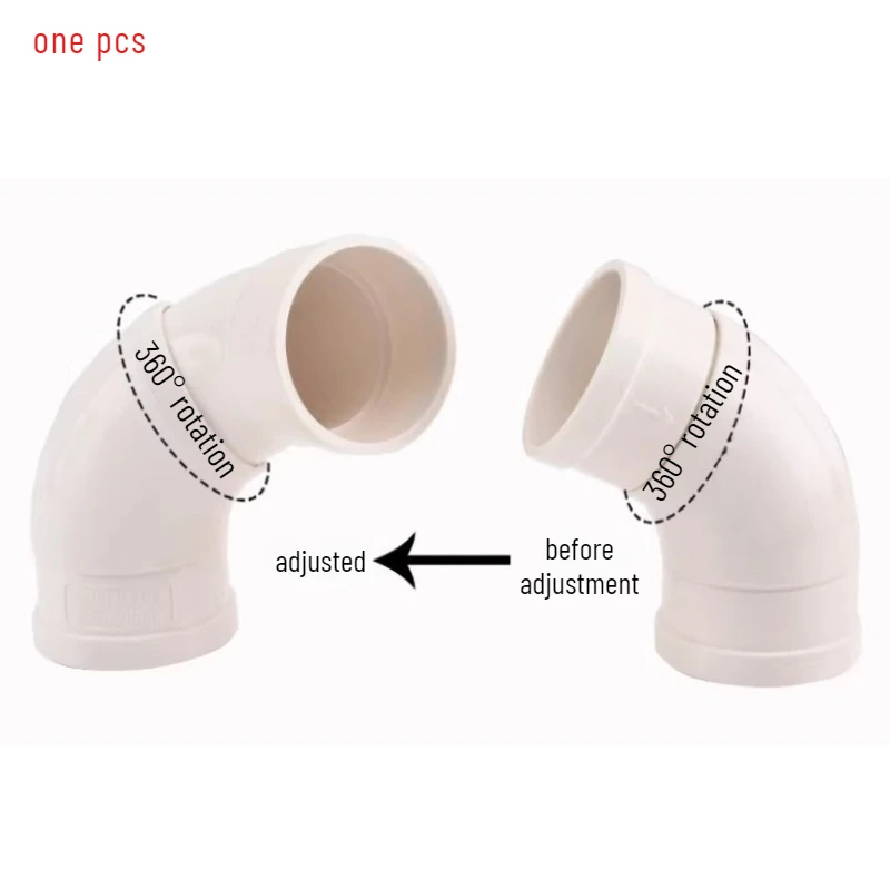 50/75/110/160mm PVC Split-Type Rotating Elbow for Toilet Kitchen Pipe Factory Drainage DIY 360° Rotary Adjustable Connetor Elbow