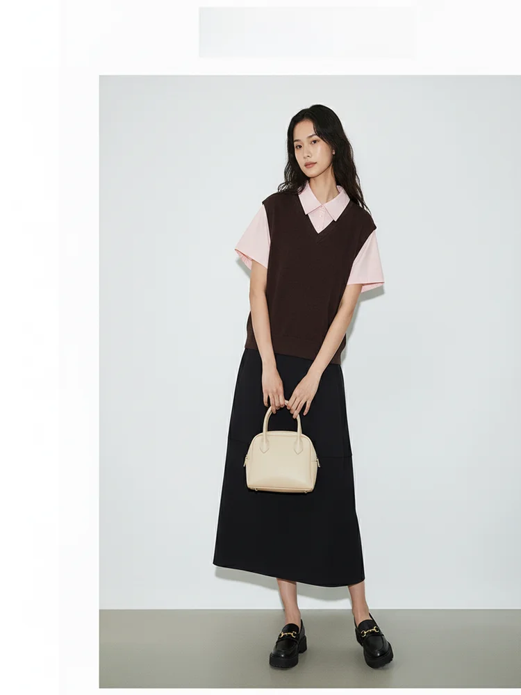 

Осенне-зимний комплект: жилет и юбка из смесового хлопка, модный женский комплект с лоскутным узором, однотонный дизайн