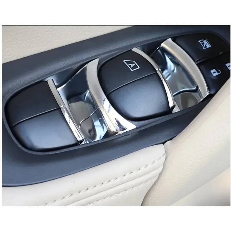 Car Styling Door Window Lifter Sequins Trims ABS Plating Chrome Trim For Nissan X-Trail T32 2014-2018 QASHQAI 2016+ Car Styling