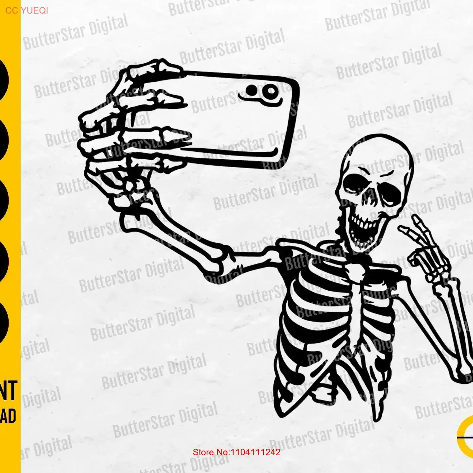 الهيكل العظمي التقاط صورة شخصية SVG القوطية تي شيرت ملصق لاصق لامع ورائع s Cricut قطع الملفات صورة ظلية CNC Clipart ناقلات الرقمية Dxf Png