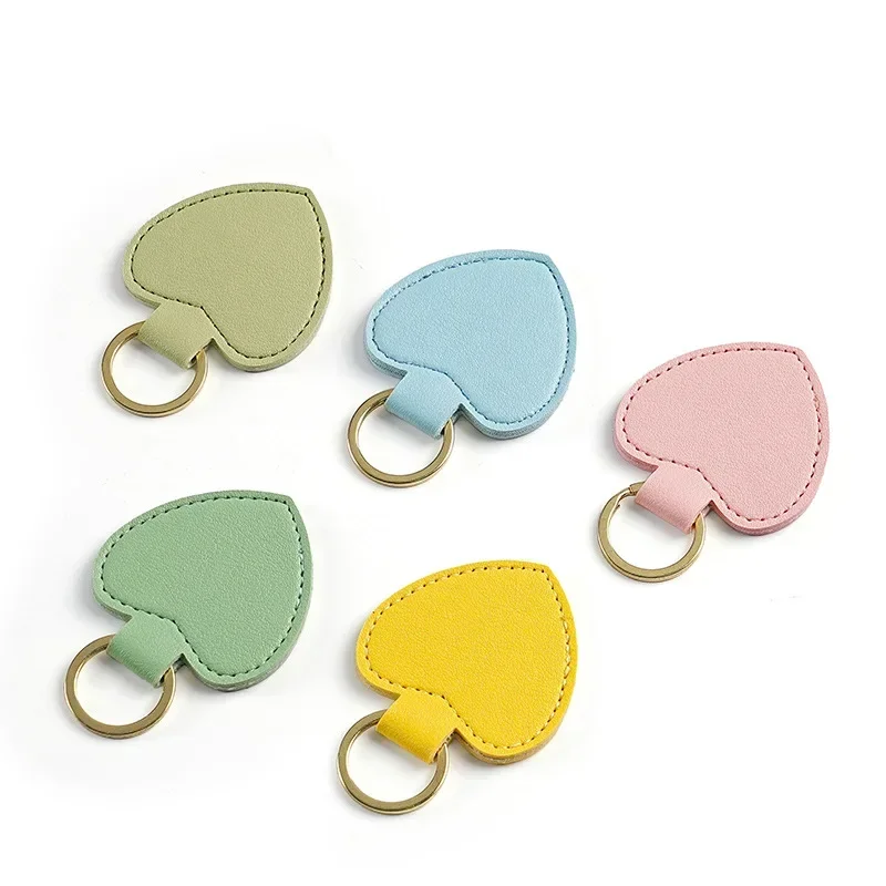 Personalized Name Number Leather Couple Lover Heart Keychain Laser Custom Logo Friend Gift Keyring Bag Pendant Key Chain Ring