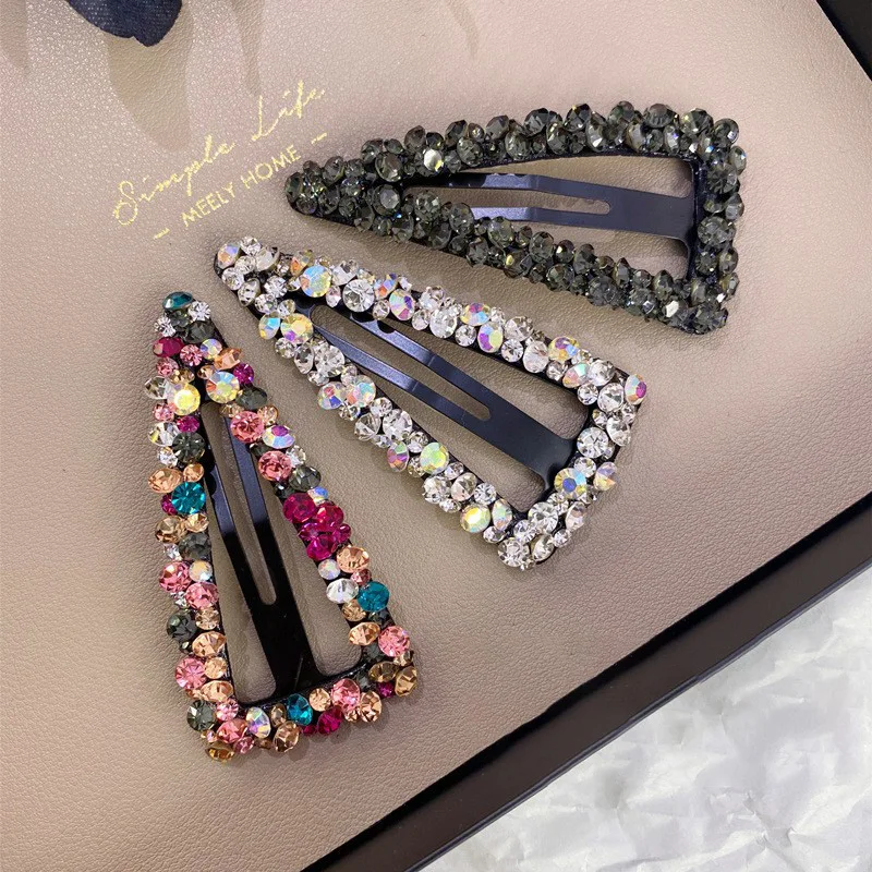 Vintage Rhinestone Hairpins Hair Clips Women Girls Colorful Waterdrop Geometric ​Shape Crystal Hair Barrettes Hair Accessories