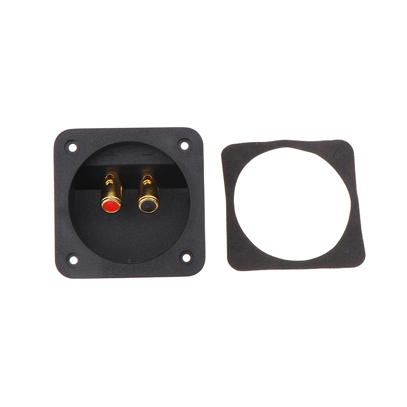 ✰✪1PC Professional Speaker Terminal Connectors Round Boxes with 2 Banana Jack Gilded Subwoofer Stereo Plug Spring Cup Connection