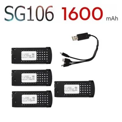 3.7V 1600mAh Lipo Battery Charger Sets For SG106 RC Helicopter Drone Quadcopter Spare Parts 3.7v Rechargeable Battery