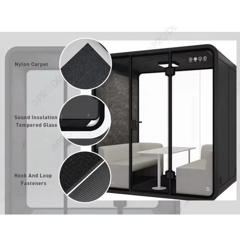 6 Persons Open Office Video Conference Room Team Work Acoustic Soundproof Online Meeting Booth Pod