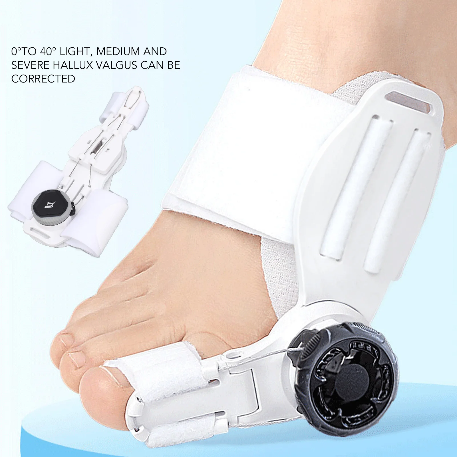 

Hallux Valgus Corrector Adjustable Degrees - Thickened Silicone Toe Straightener Black Buckle