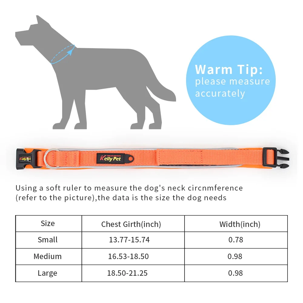 High-quality nylon material soft and comfortable reflective strip pet collar small and medium-sized dog leash