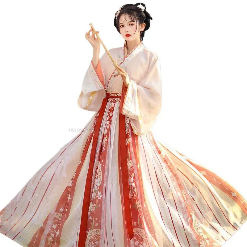 النمط الصيني Hanfu التطريز الشرقية القديمة الأميرة Hanfu فستان فتاة تأثيري حلي خمر الملابس الجنية Hanfu مجموعة فستان