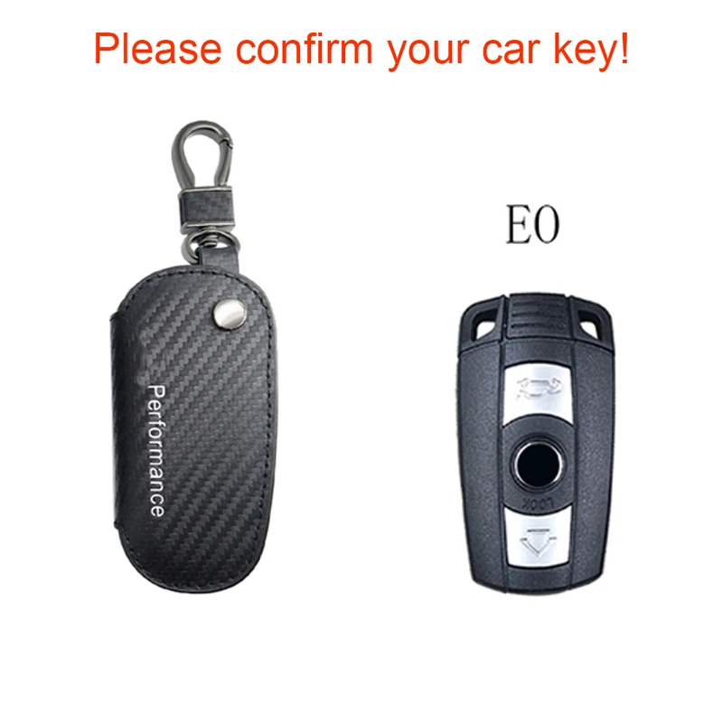 Carbon Fiber Leather Car Keychain Bag Key Case For BMW F20 F21 F22 F23 F30 F31 F32 F33 F34 F36 i3 Series F87 E81 E82 F10 F11 F18