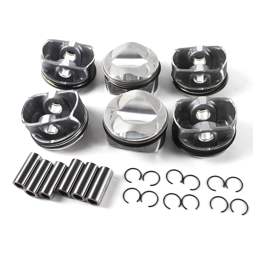 6pcs Pistons&Rings Set Φ84.5mm STD 06E 107 065 CF 06E 107 066 CF 06E 198 151 F For Audi A6 A7 A8 2.8 FSI V6 BDX CCDA CCEA Car