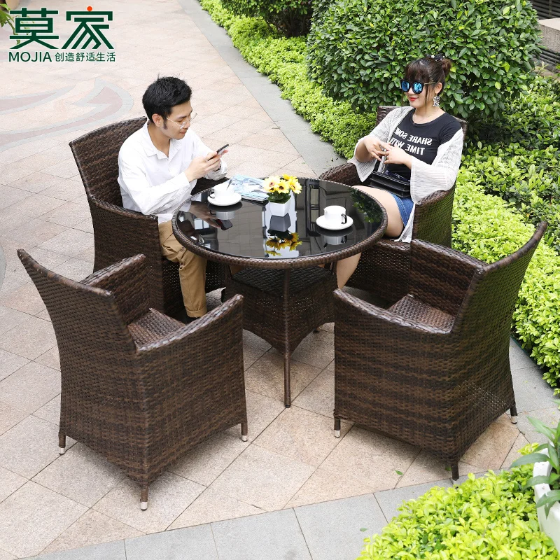 Leisure Simple Balcony Three-Piece Tables and Chairs Outdoor Courtyard Rattan