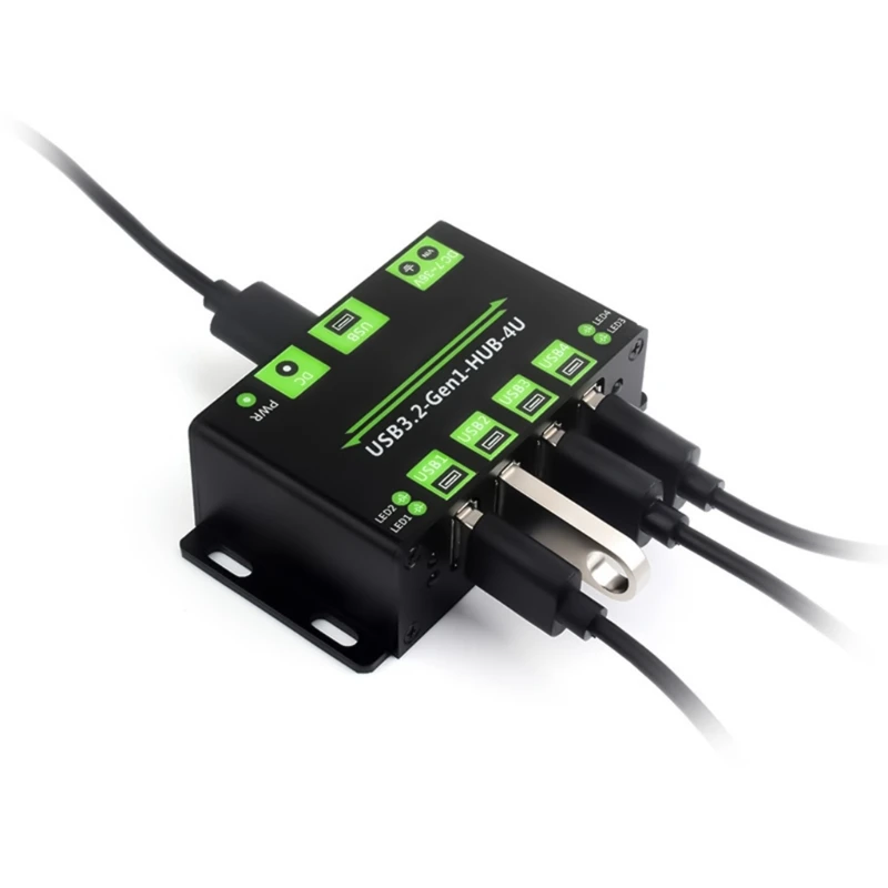 F3KE 4 Port USB 3.2 Gen1 Hub With Wide Voltages Input And Individual Port Overcurrent Protections