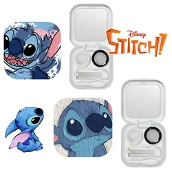 Disney Stitch Contact Lens Case Portable Myopia Pupil Case Travel Kit Easy Carry Mirror Lenses Box Container Cartoon Lenses Box