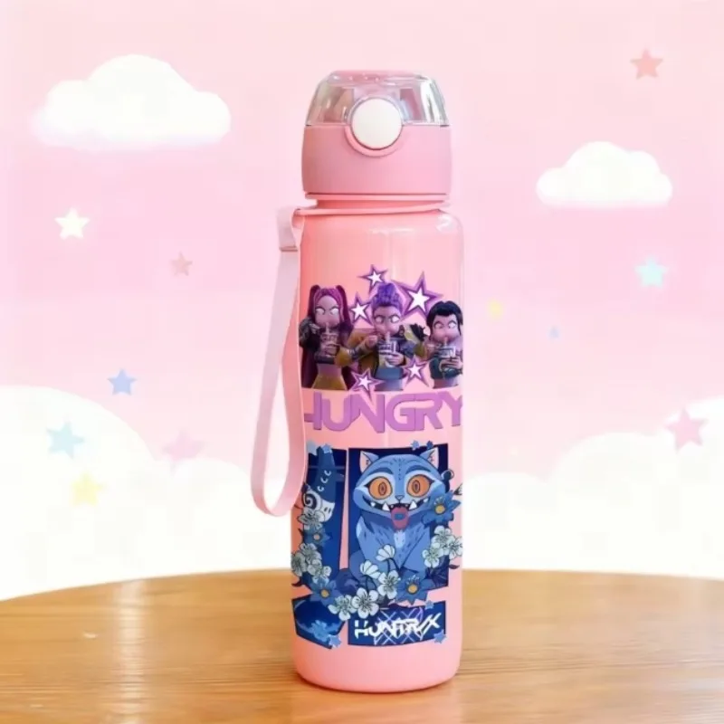 K Pop Demon Hunters 700ML Girls Water Cup Cartoon Water Bottle Boys Sport Leak Proof Plastic Cup Kids Cute Birthday Gifts
