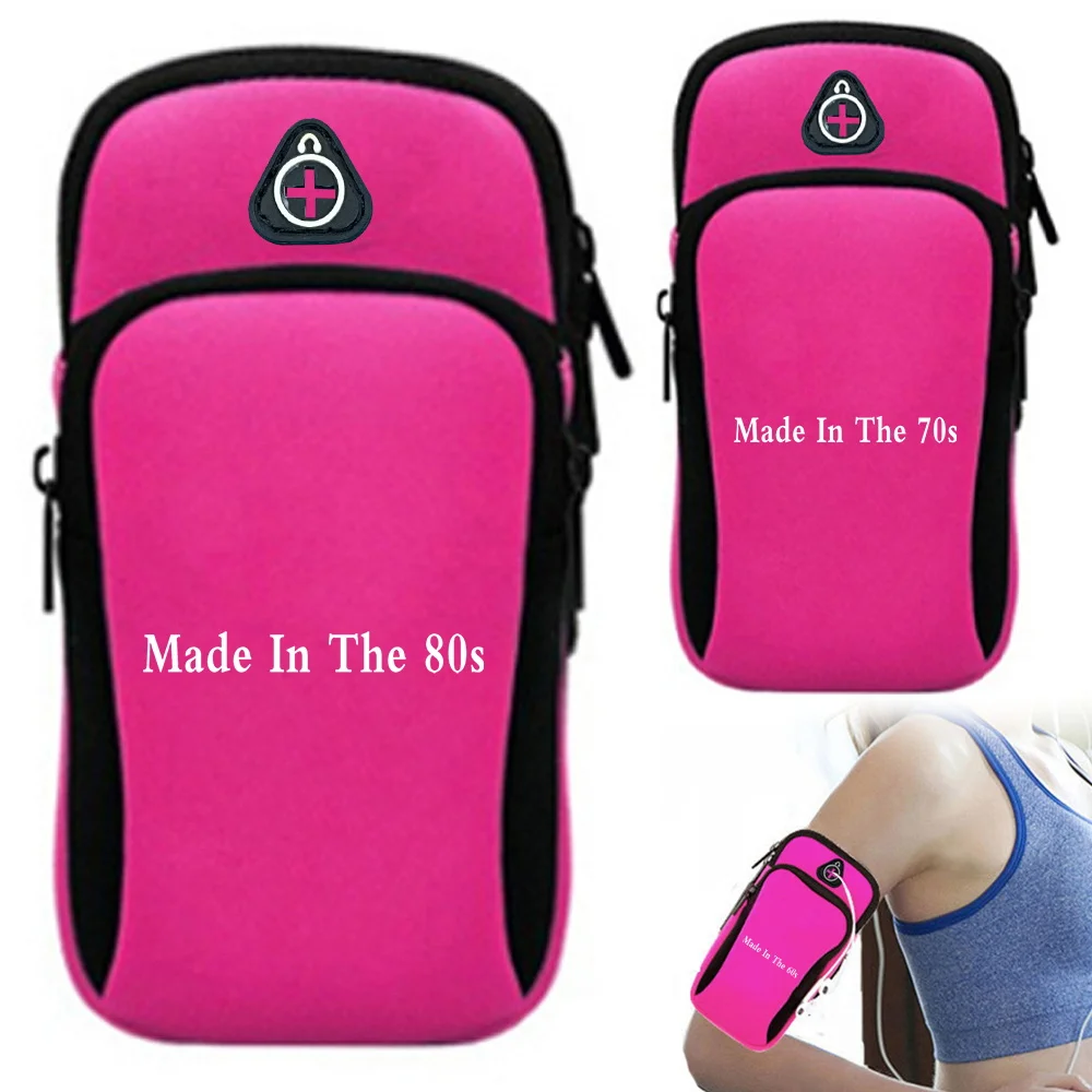 Years Print Double Layer Sports Running Bag Large Capacity Sundries Storage Bag Adjustable Arm Band Bags Cycling Gym Phone Bags