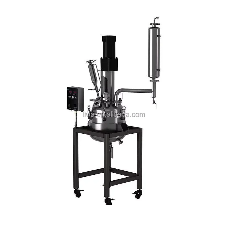 1L-100L Stainless Steel Jacketed Automatic Reaction Kettle with Motor and PLC Control