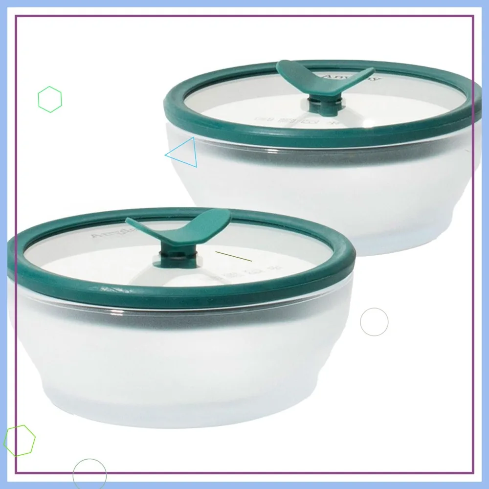 

2-Pack Glass Food Storage Set with Lids, Stackable Airtight Containers for Microwave-Safe Reheating