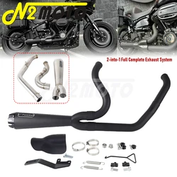 2-into-1 Full Complete Exhaust System Swept-up Muffler Pipes For Harley Softail Low Rider S ST EI Diablo Standard Street Bob 18+