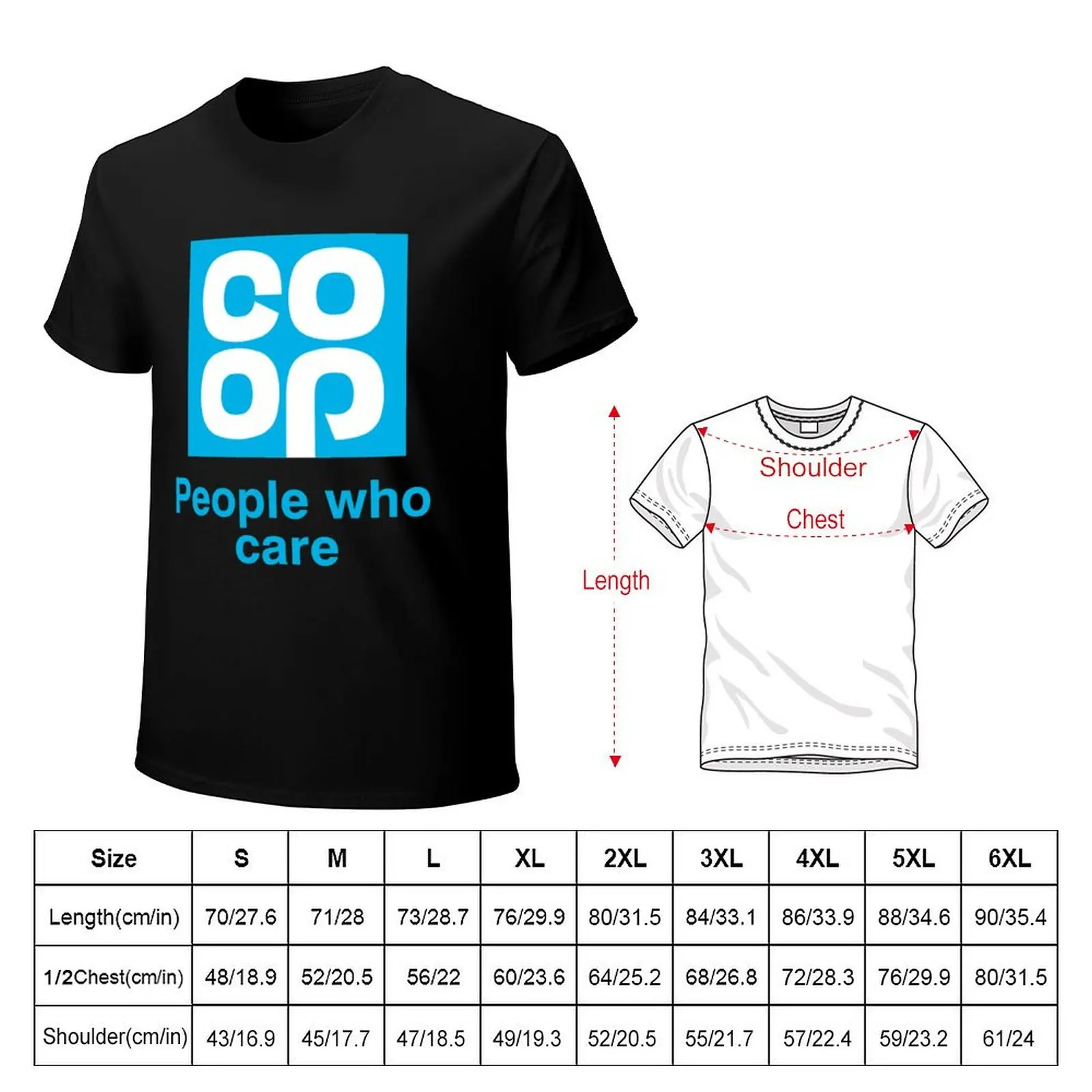 Co-op people who care T-shirt Short sleeve tee sweat summer top mens vintage t shirts