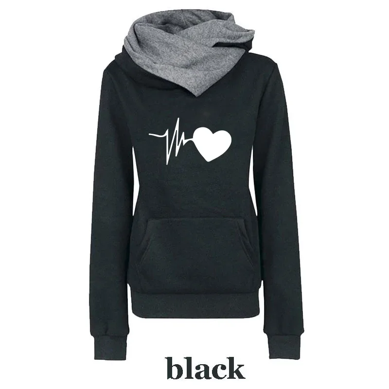 New Fashion Winter Sports Women's Hoodie Lapel High-neck Long-sleeved Hooded Sweatshirt Casual Pullover