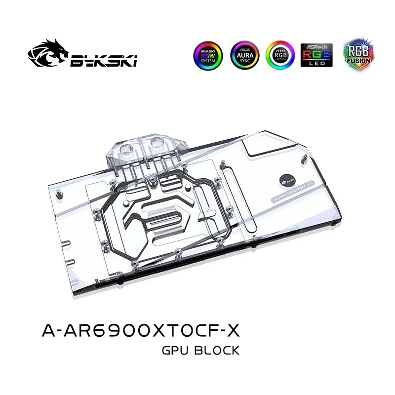 Bykski A-AR6900XTOCF-X,GPU Water Block For ASROCK Radeon 6900XT OC Formula 16G Graphics Card Radiator,VGA Watercooler 12V/5V RGB