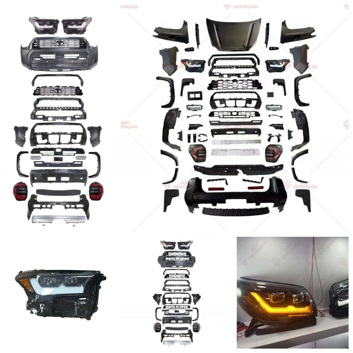 Flying Wing High-Profile Wide Body Kit Facelift For 2010-2024 4Runner Upgrade 2025  Model Bumper Grille Taillamp Headl