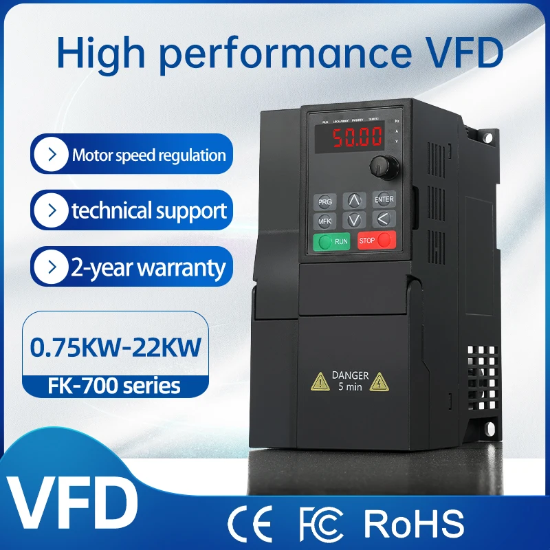 FK700 VFD 2.2KW-22KW Three phase 380V input  three phase 380V output Variable Frequency Drive for Motor Speed Control