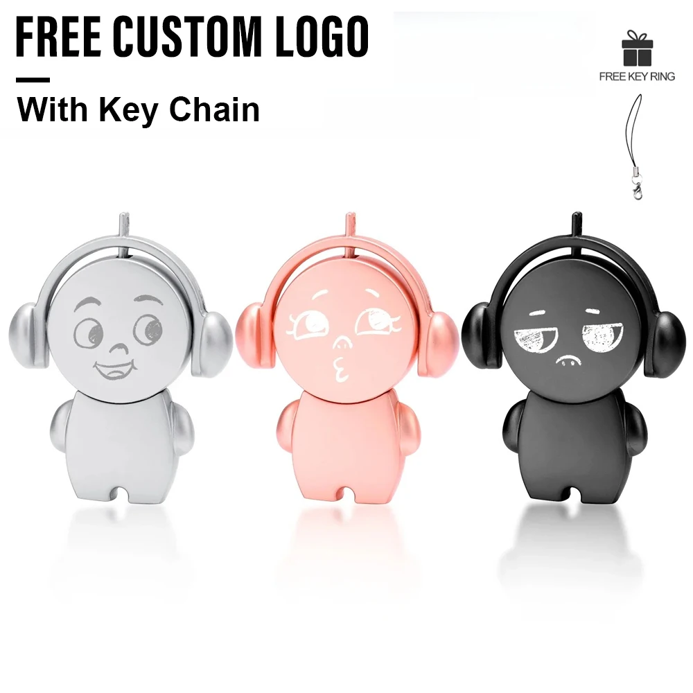 

Cute Metal USB Flash Drive 4GB 8GB 16GB 32GB 64GB 128GB Free Custom Logo Pen Drive Memory Stick U Disk Music Doll Special Gift